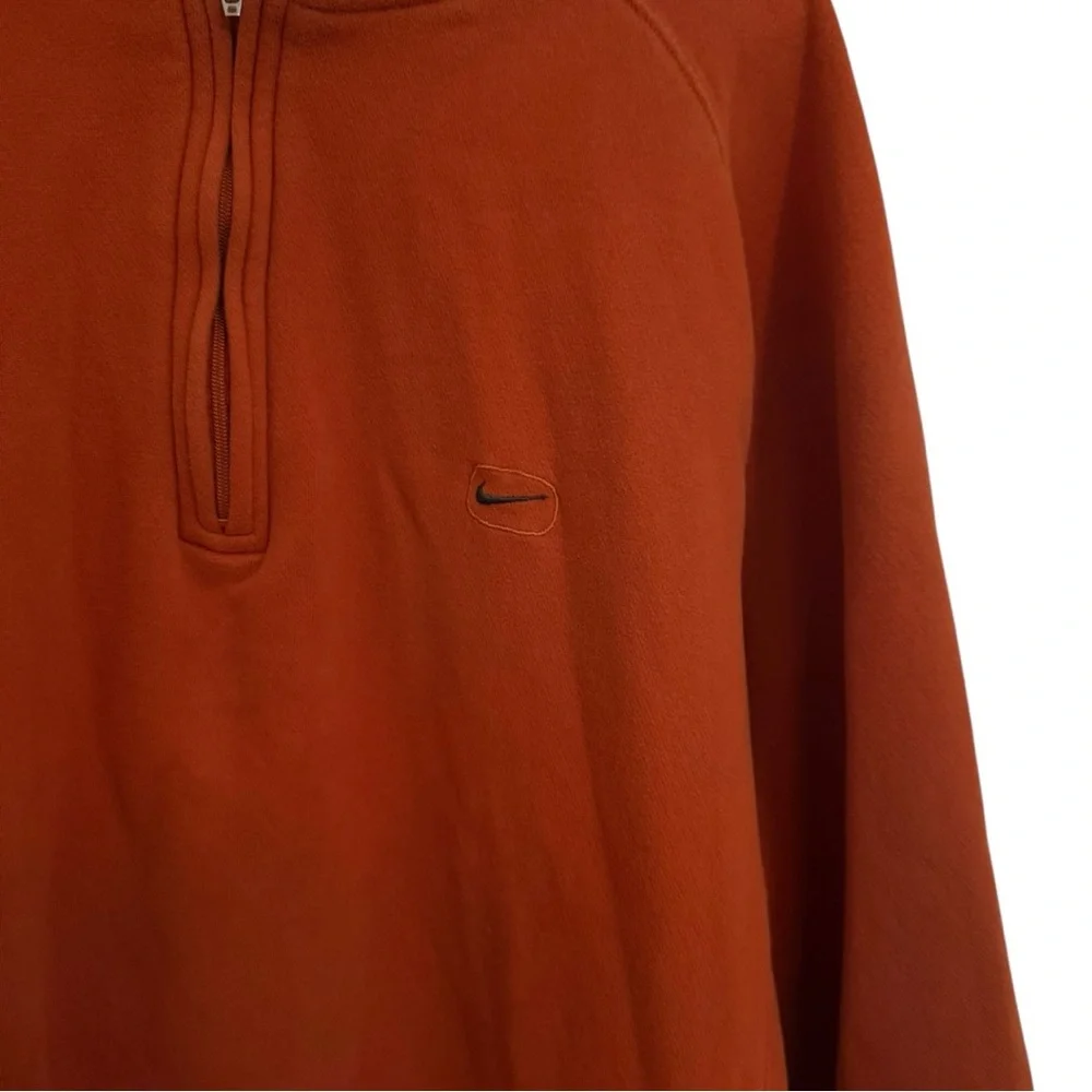 Nike Vintage Y2K Burnt Orange One Quarter Zip Pullover Sweatshirt Swoosh Mens XL - Picture 2 of 7